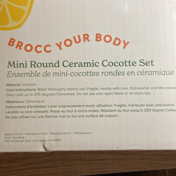 New in box Brocc your Body Mini round ceramic cocotte set - Picture 3 of 12